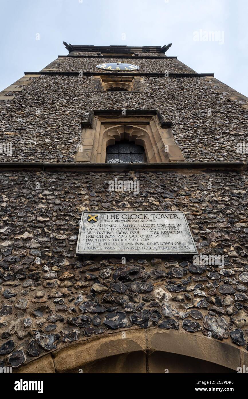 ST ALBANS, HERTFORDSHIRE, UK - ``OCTOBER 04, 2019:  The Clock Tower; a medieval Grade 1 listed belfry tower Stock Photo